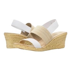 Charleston Shoe Co Cooper Espadrille Wedge White/Linen